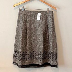 LOFT Skirt A Line Wool Tweed Gray Sequin Netting Size 2 NWT Ann Taylor